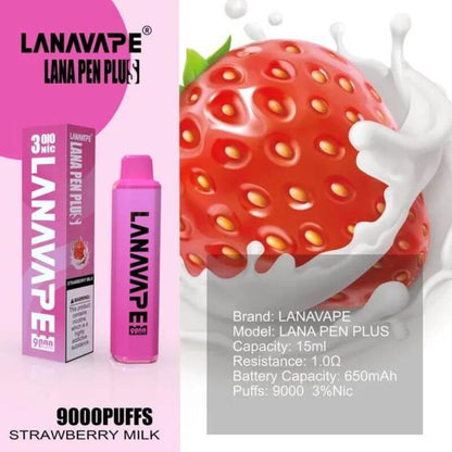 LANA-PEN-PLUS-9000-STRAWBERRY-MILK-SG-Vape-Party