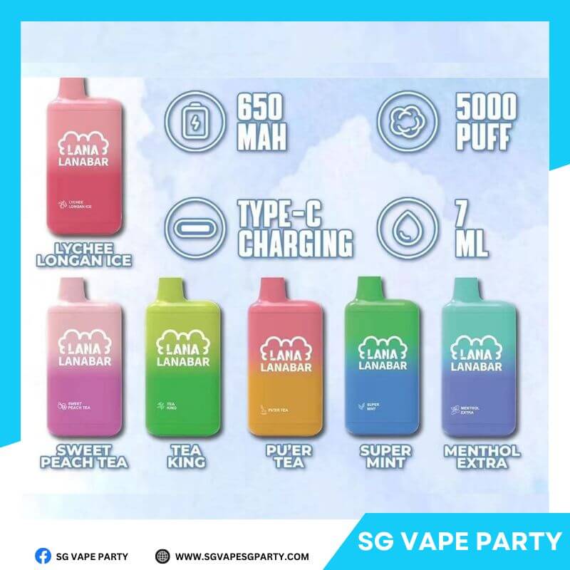 LANABAR-LYCHEE-LONGAN,-LANABAR-SWEET-PEACH-TEA,-LANABAR-TEA-KING,-LANABAR-PU-ER-TEA,-LANABAR-SUPER-MINT-AND-LANABAR-MENTHOL-EXTRA-SG-VAPE-SG-PARTY