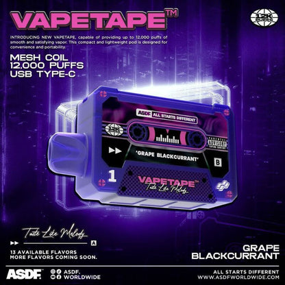 VAPETAPE 12000 GRAPE BLACKCURRANT