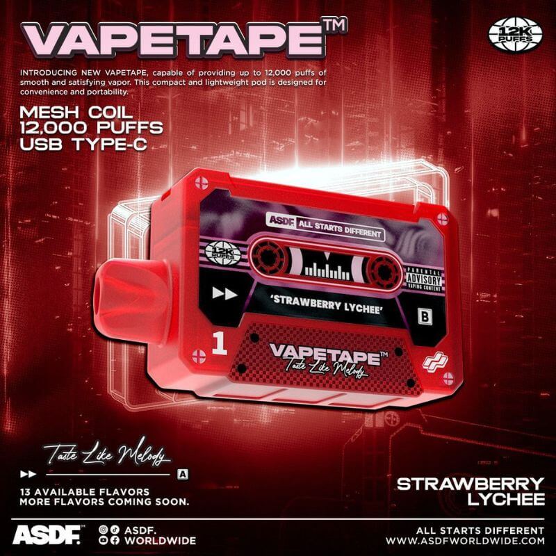 VAPETAPE 12000 STRAWBERRY LYCHEE